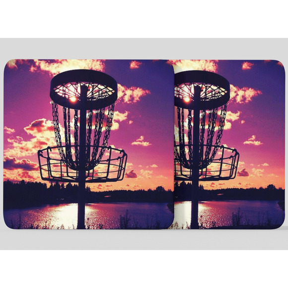 Disc Golf Custom Silicone Drink Coasters Cup Mat Cup Coasters Tableware Set of 4 - Picture 1 of 3